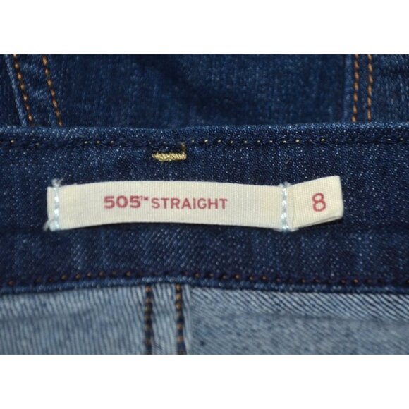 Levi's 505 Ladies Dark Wash Straight Leg Jeans Size 8 29 X 30 Mid Rise Stretch - Picture 8 of 11